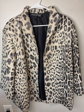 Painted Pony Cream Leopard-Print Pea Coat Possibly Vintage -GB3